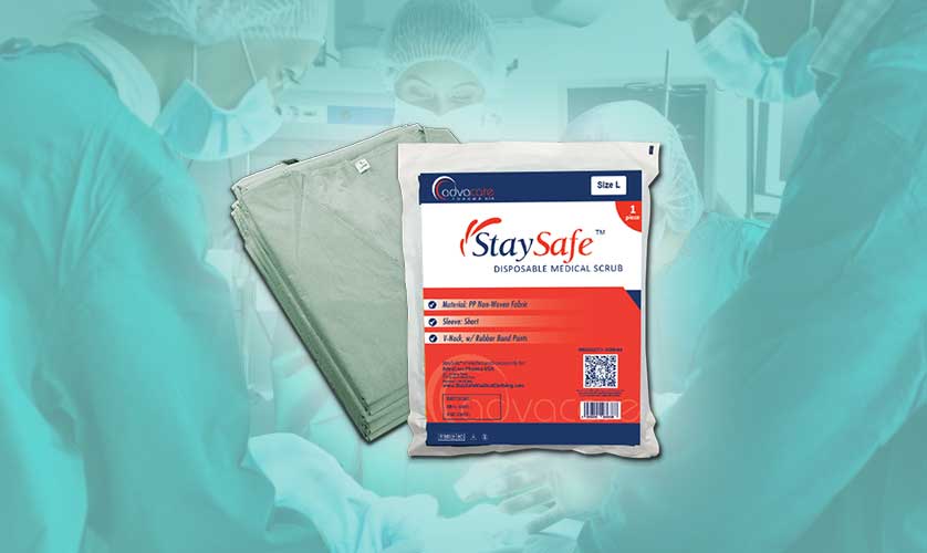 StaySafe Disposable Medical Scrubs Packaging