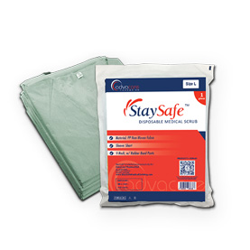 StaySafe Disposable Medical Scrubs Packaging